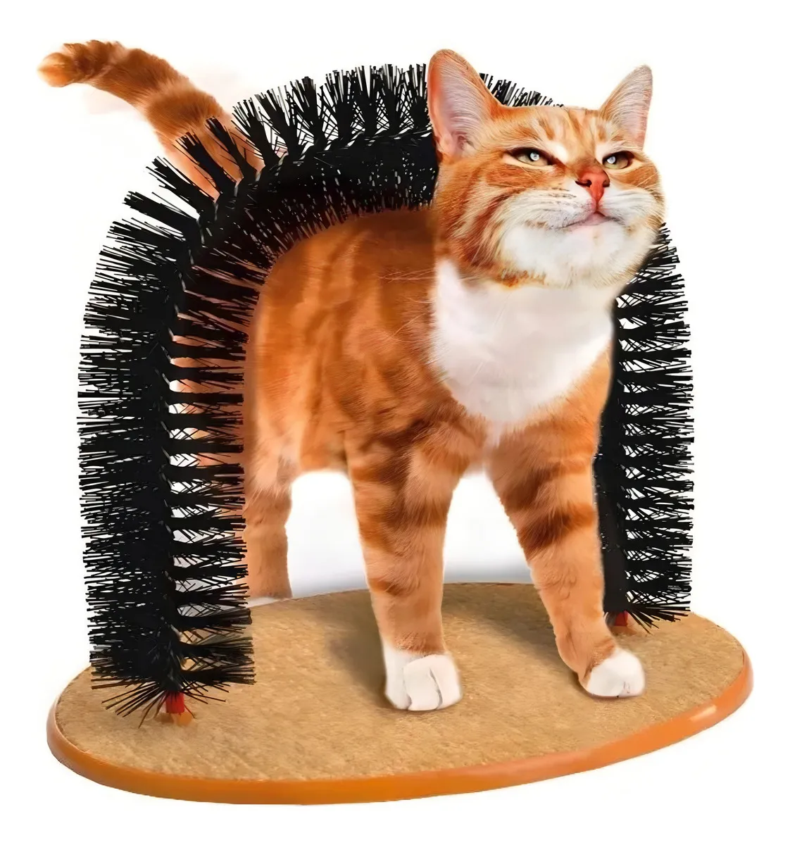 Rascador Tipo Arco + Cepillo Relajante Para Gatos Juguete
